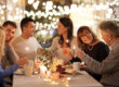 family eating dinner having sober holidays