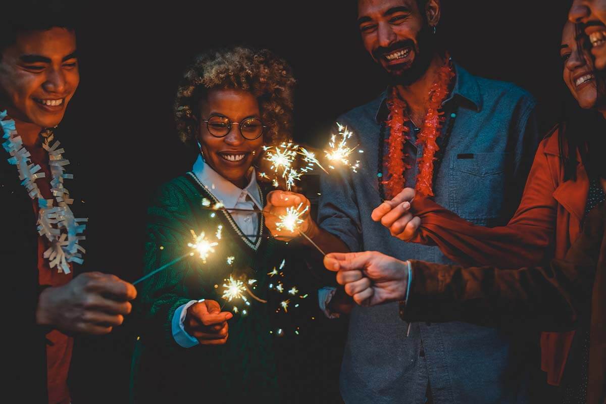 family making a new years resolution