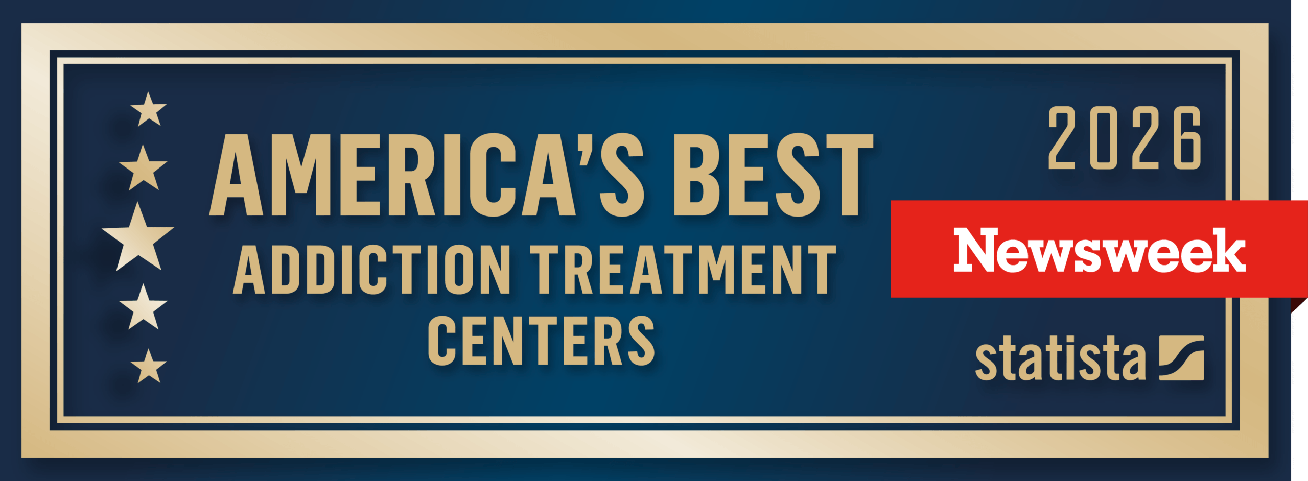 Newsweek_US_Best_AddictionTreatmentCenters_2026_Logo_Hor Newsweek America's best addiction treatment center 2026 badge by statista